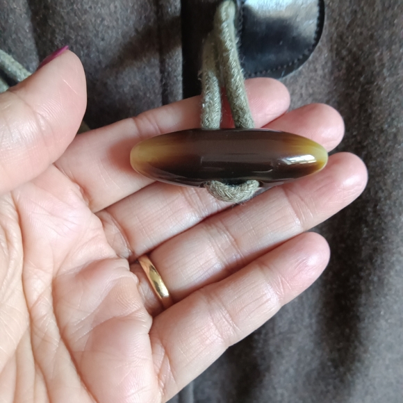 CLEARANCE SALE!! Vintage Esprit 100% Wool Brown Pea Coat with Toggle Details - Picture 12 of 13